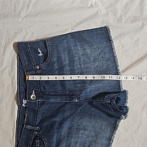 Sugar & Jade Girl Size 14 Plus Blue Denim Frayed Hem Distressed 5 Pockets Short - Picture 11 of 13